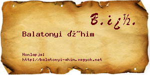 Balatonyi Áhim névjegykártya